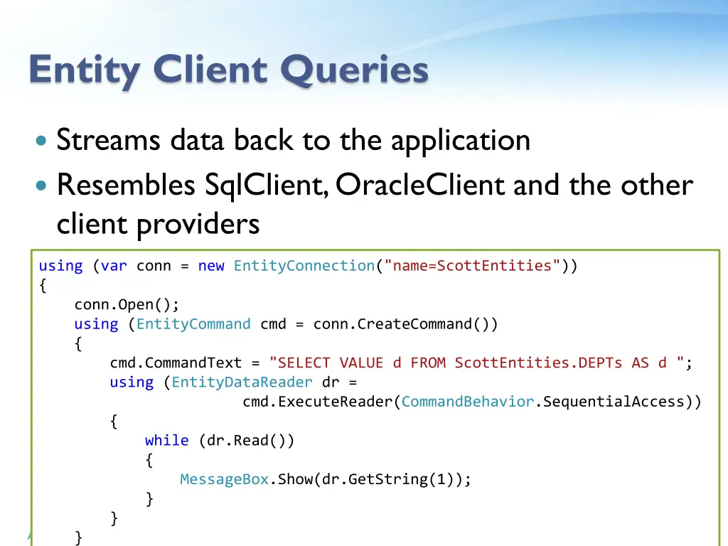 entity client queries