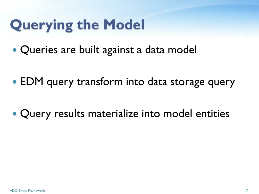querying the model