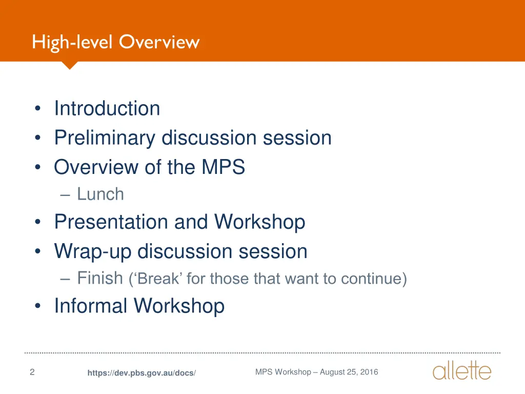high level overview