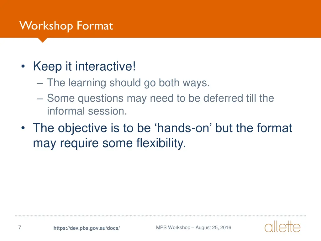 workshop format