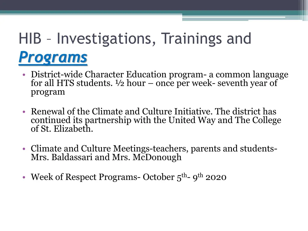 hib investigations trainings and programs 1