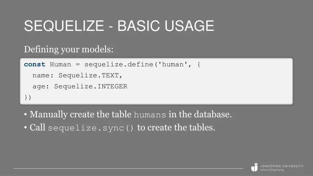 sequelize basic usage 2