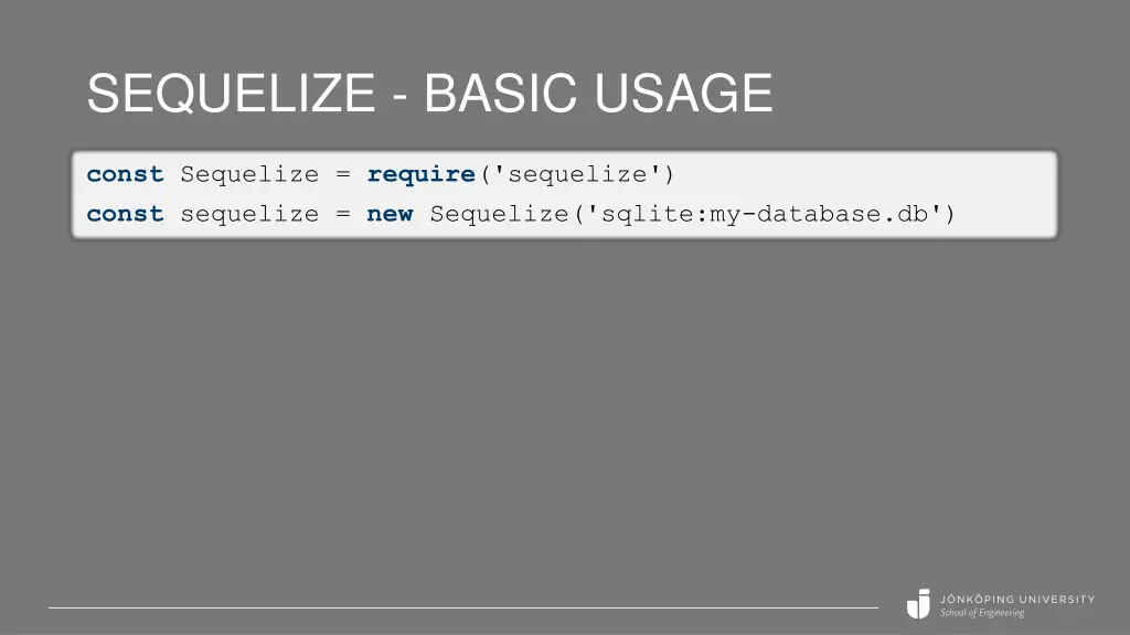 sequelize basic usage