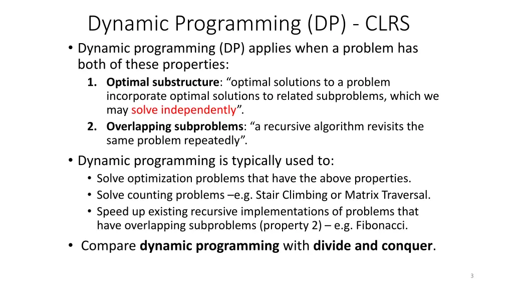 dynamic programming dp clrs dynamic programming