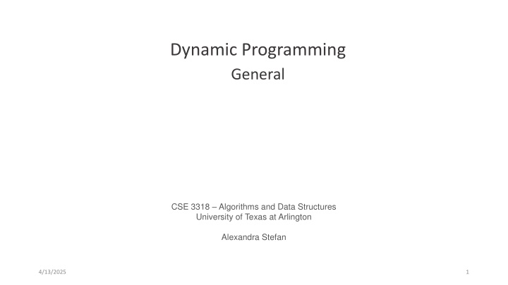 dynamic programming general