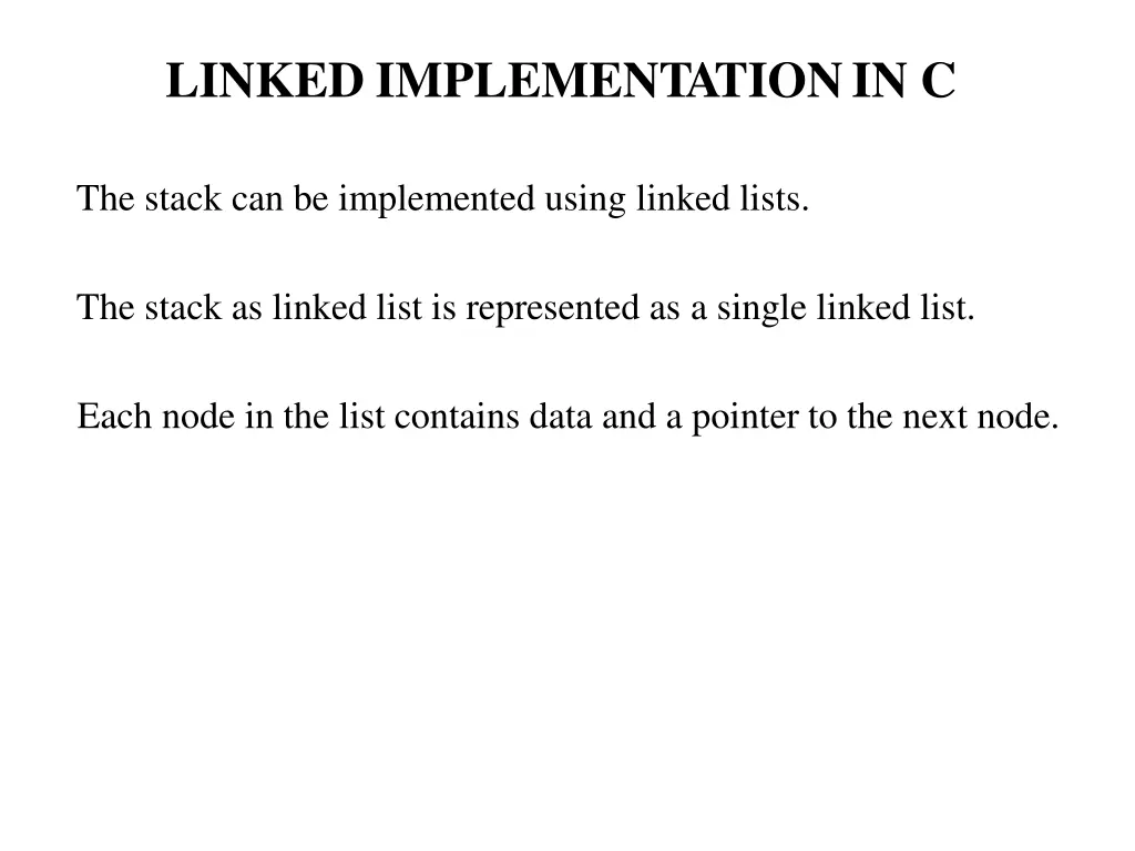 linked implementationin c