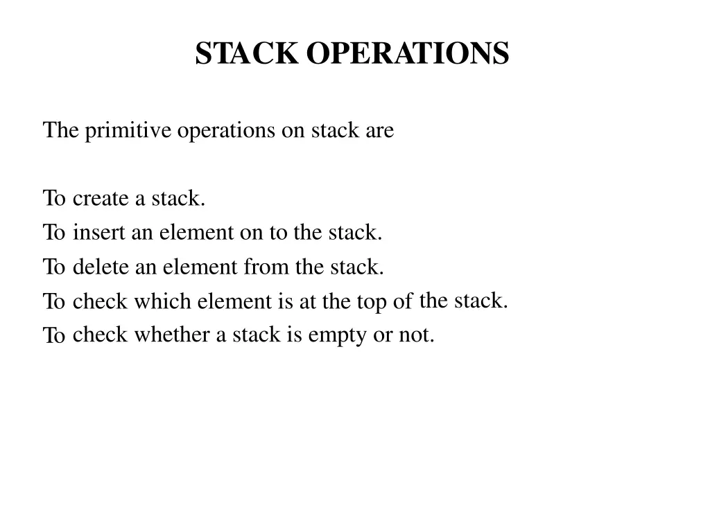 stack operations