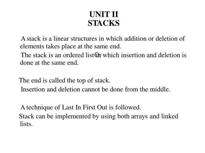 unit ii stacks