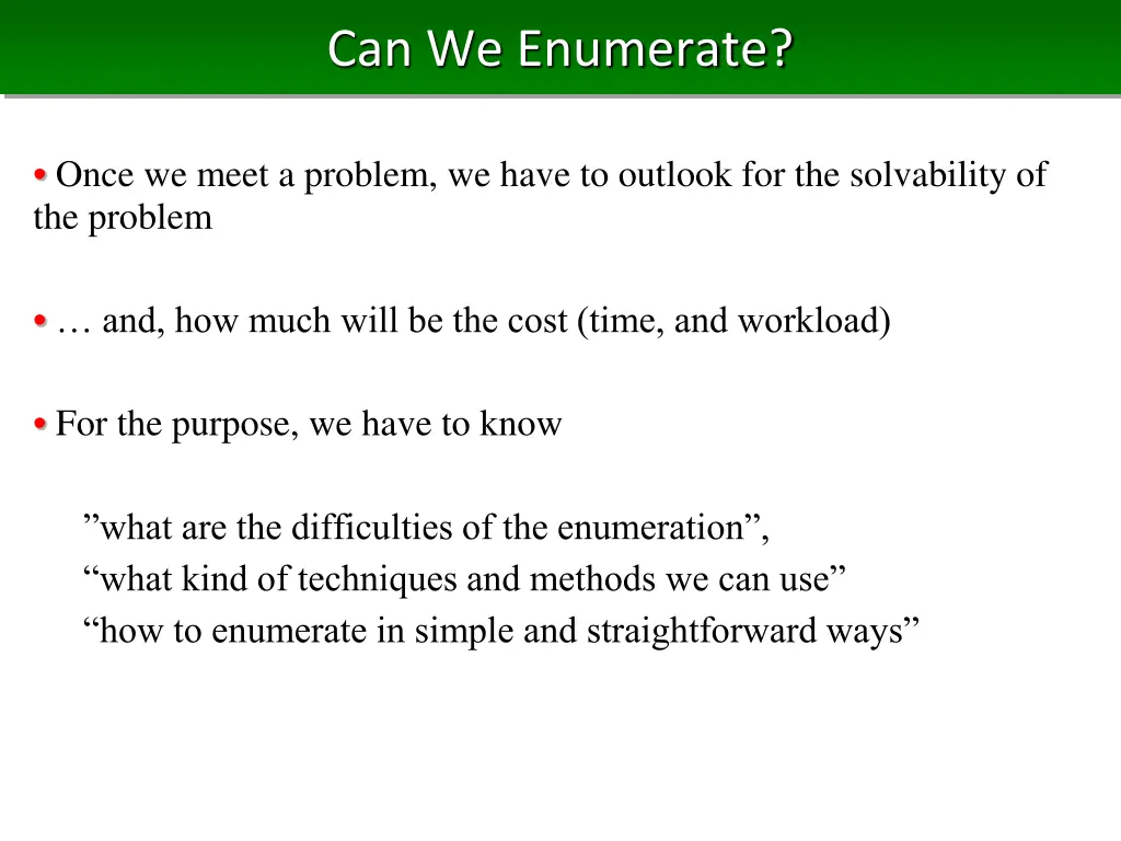 can we enumerate