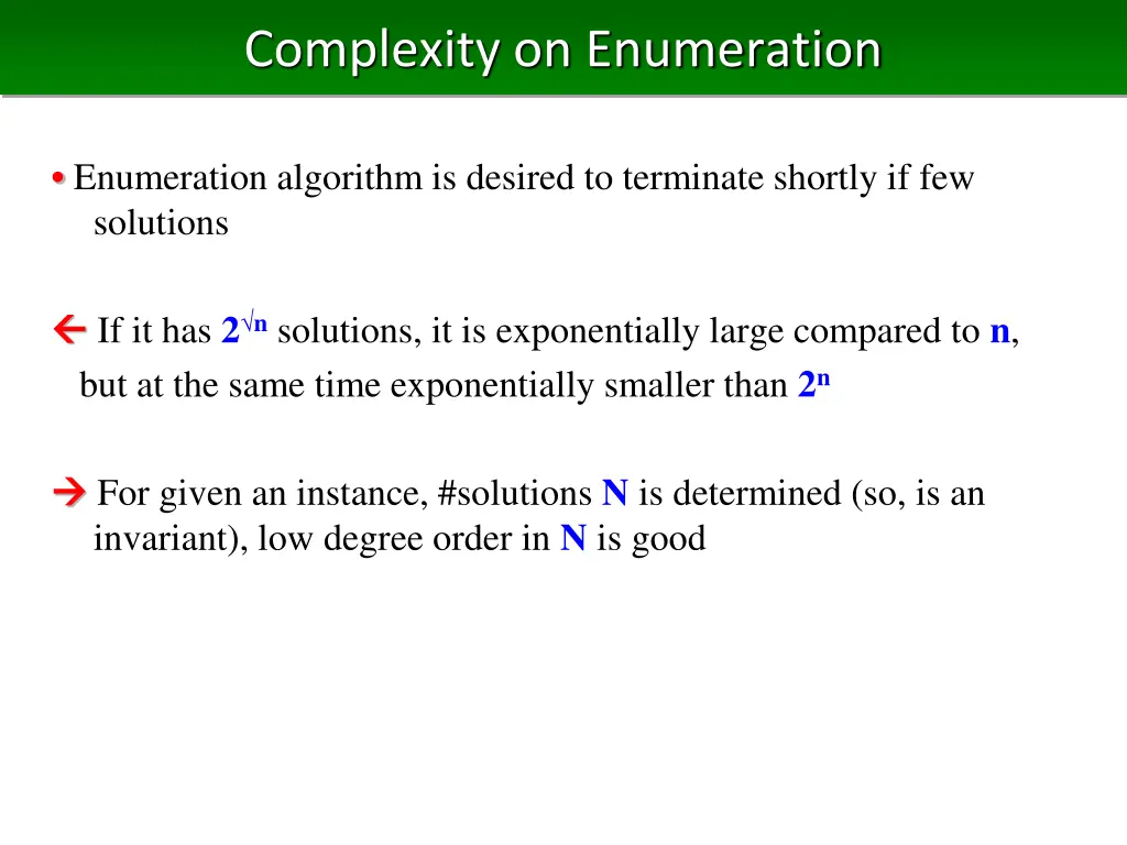 complexity on enumeration