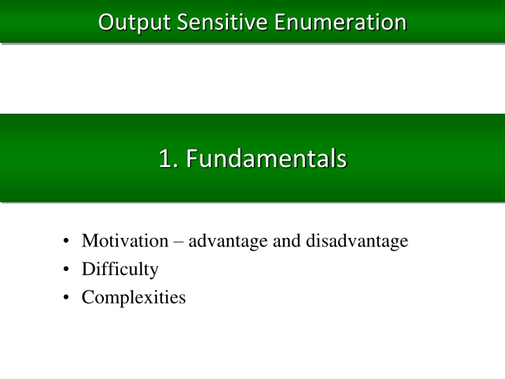 output sensitive enumeration