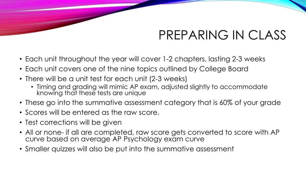 preparing in class