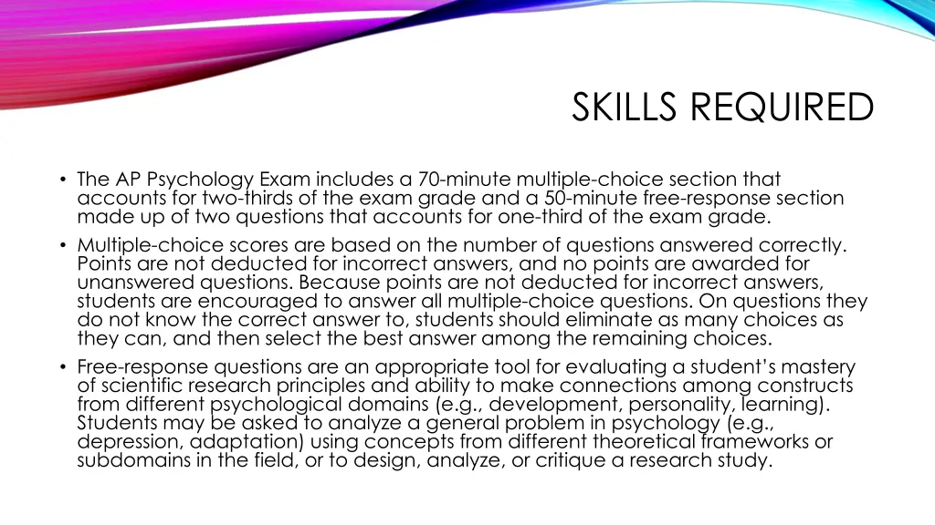 skills required