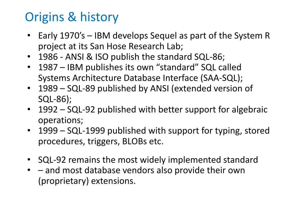 origins history