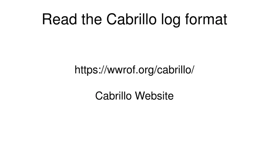 read the cabrillo log format
