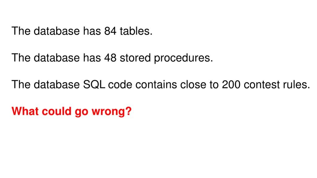 the database has 84 tables 1