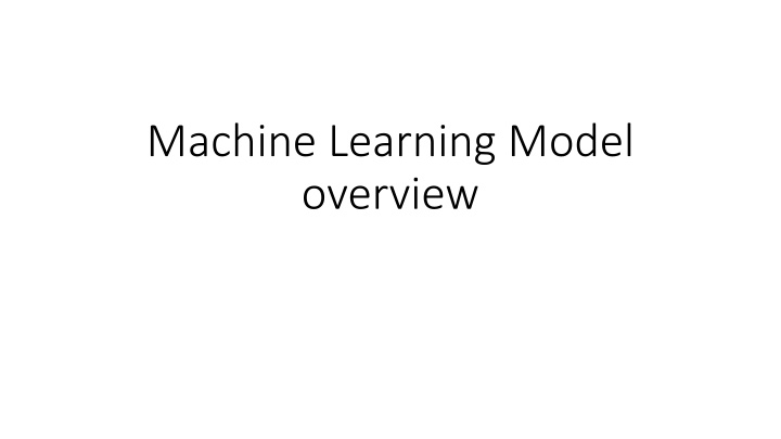 machine learning model overview