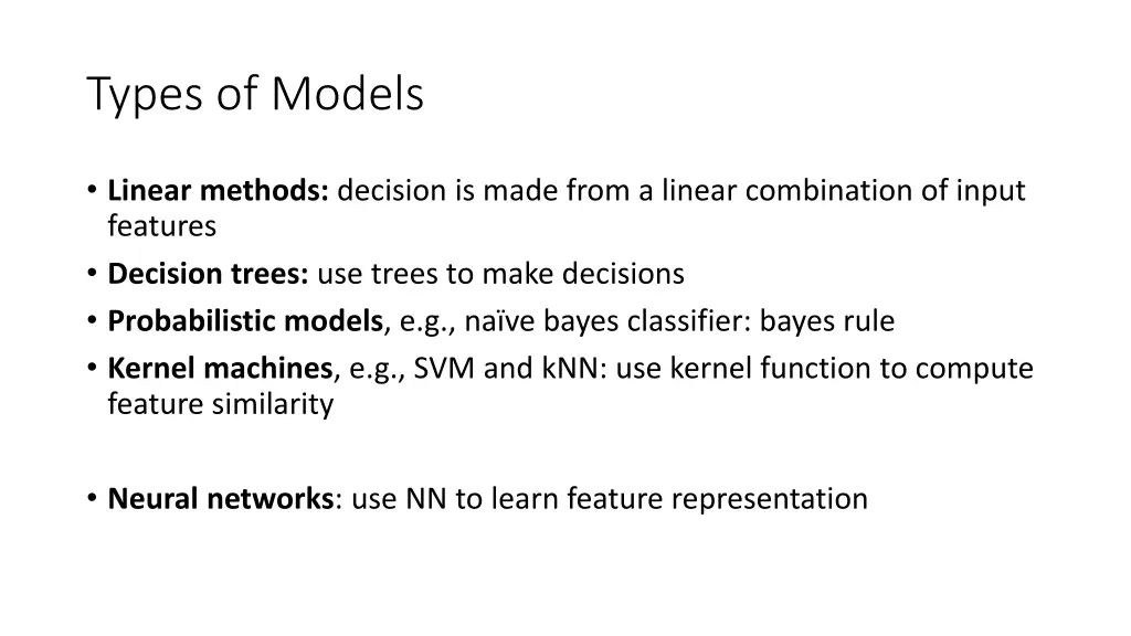 types of models