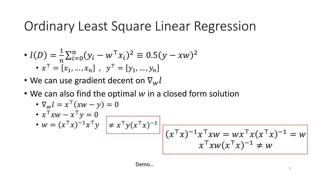ordinary least square linear regression