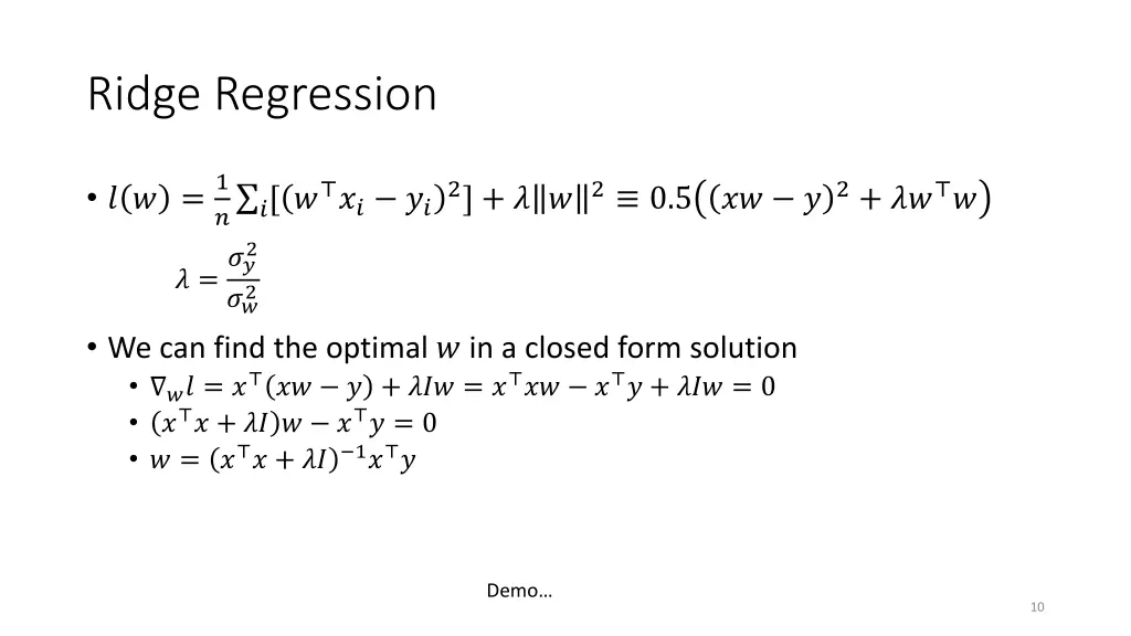 ridge regression 1