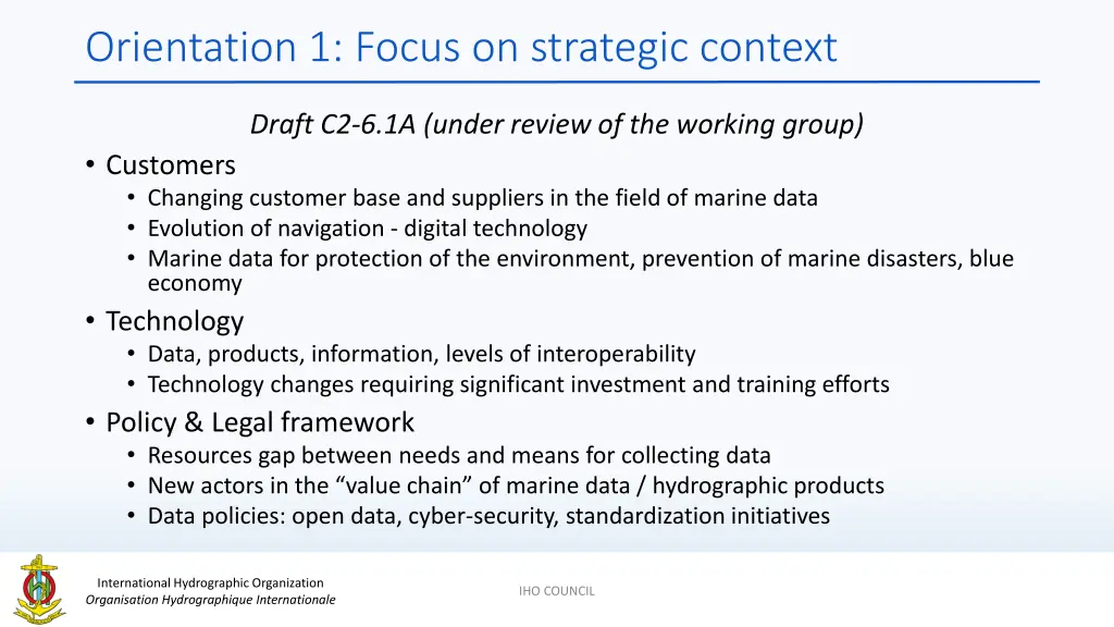 orientation 1 focus on strategic context