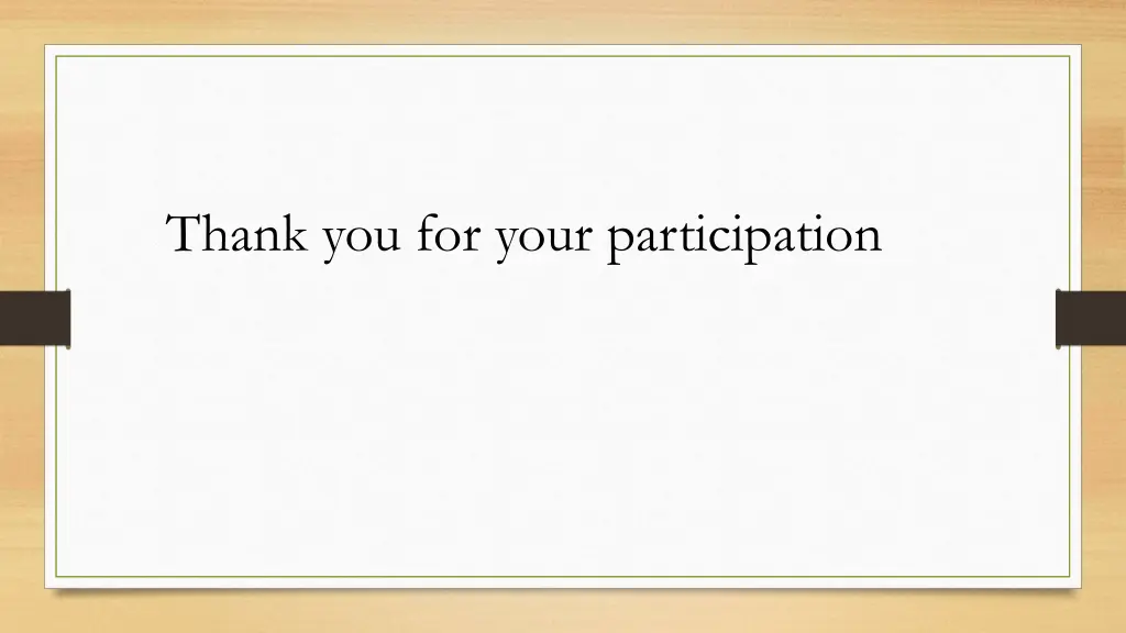 thank you for your participation