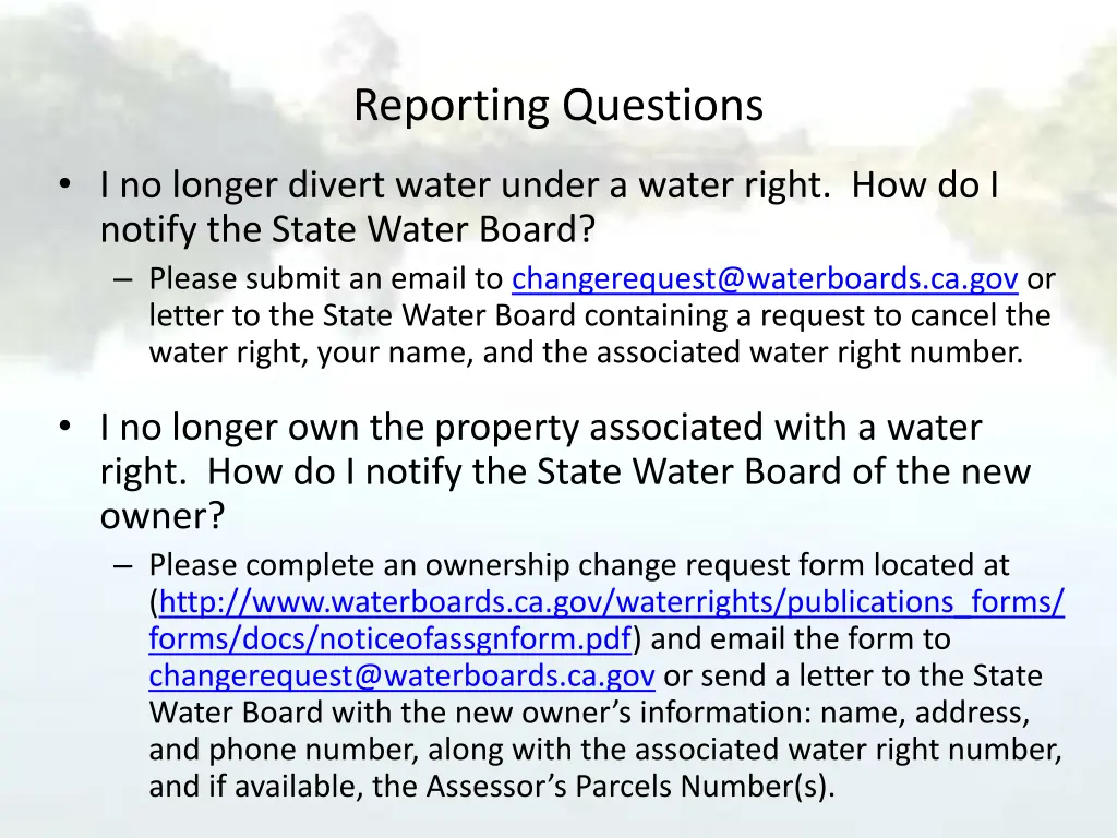 reporting questions 3