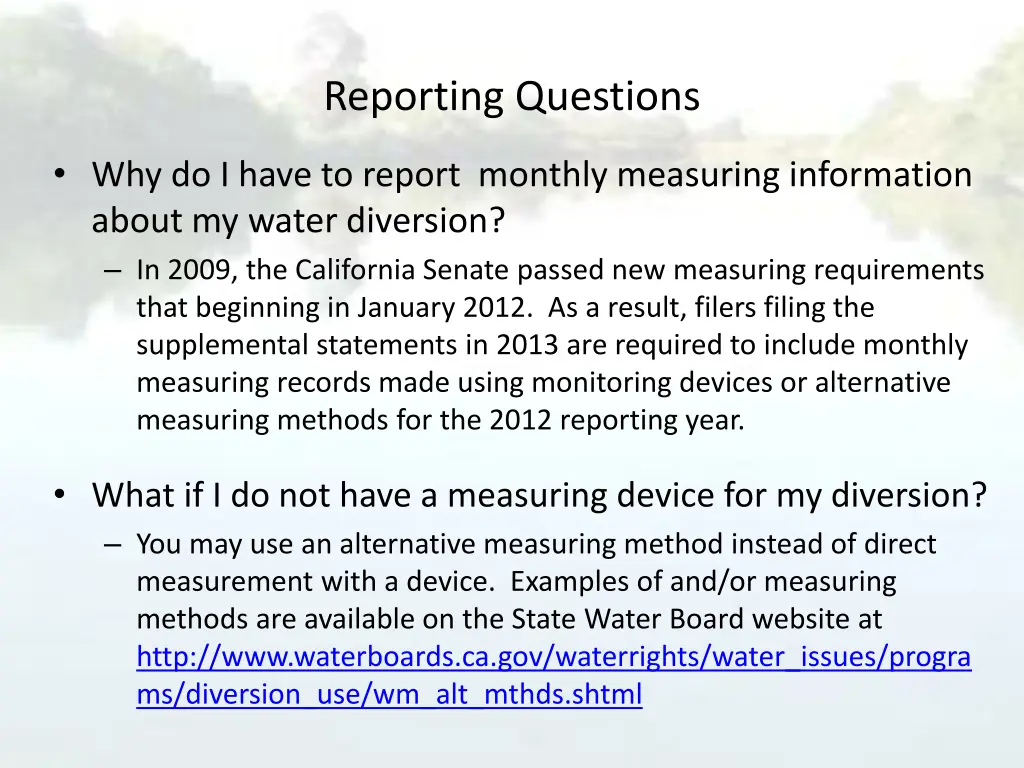reporting questions 4