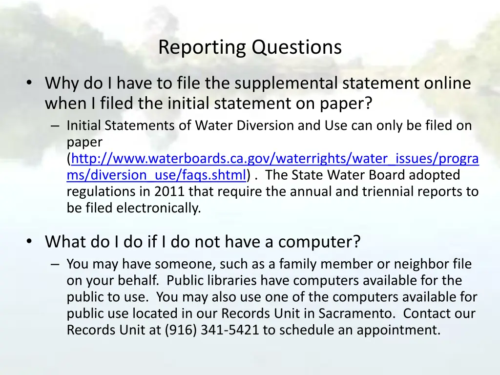 reporting questions 5