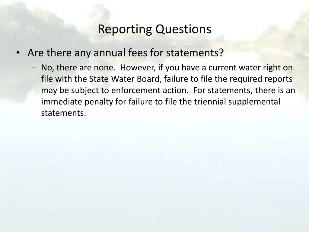 reporting questions 6