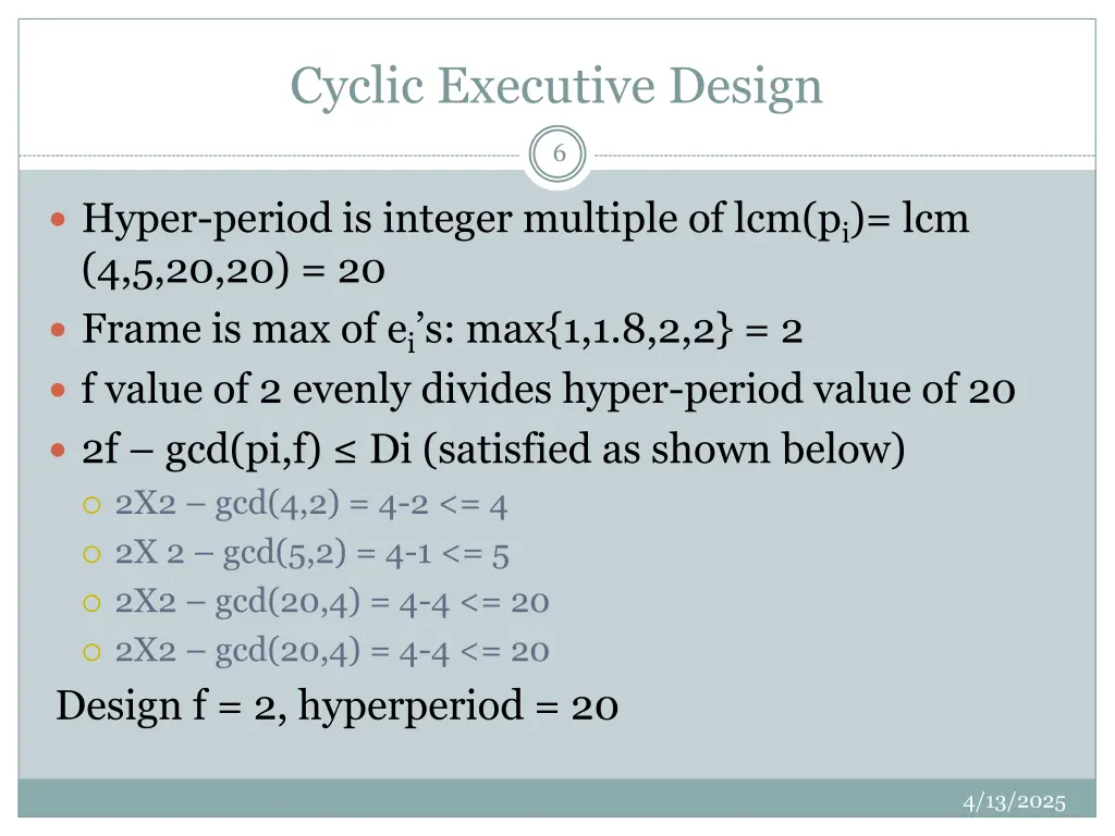 cyclic executive design