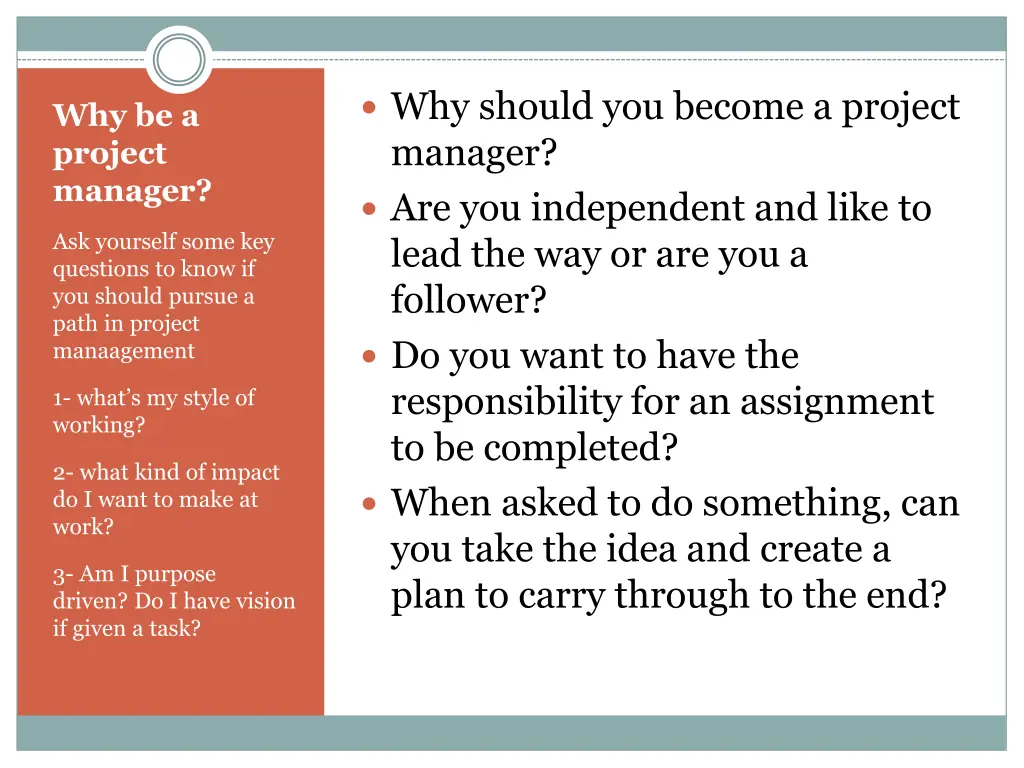 why should you become a project manager