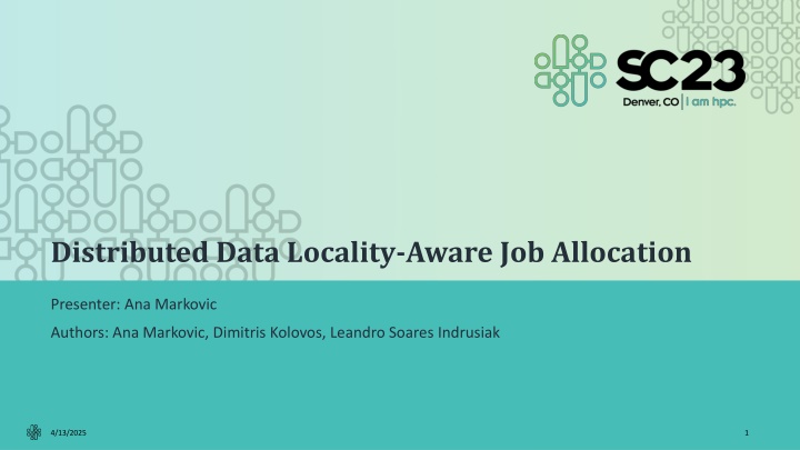 distributed data locality aware job allocation