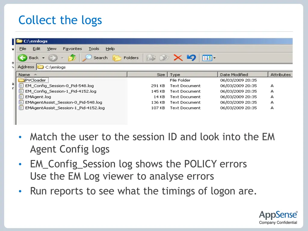 collect the logs