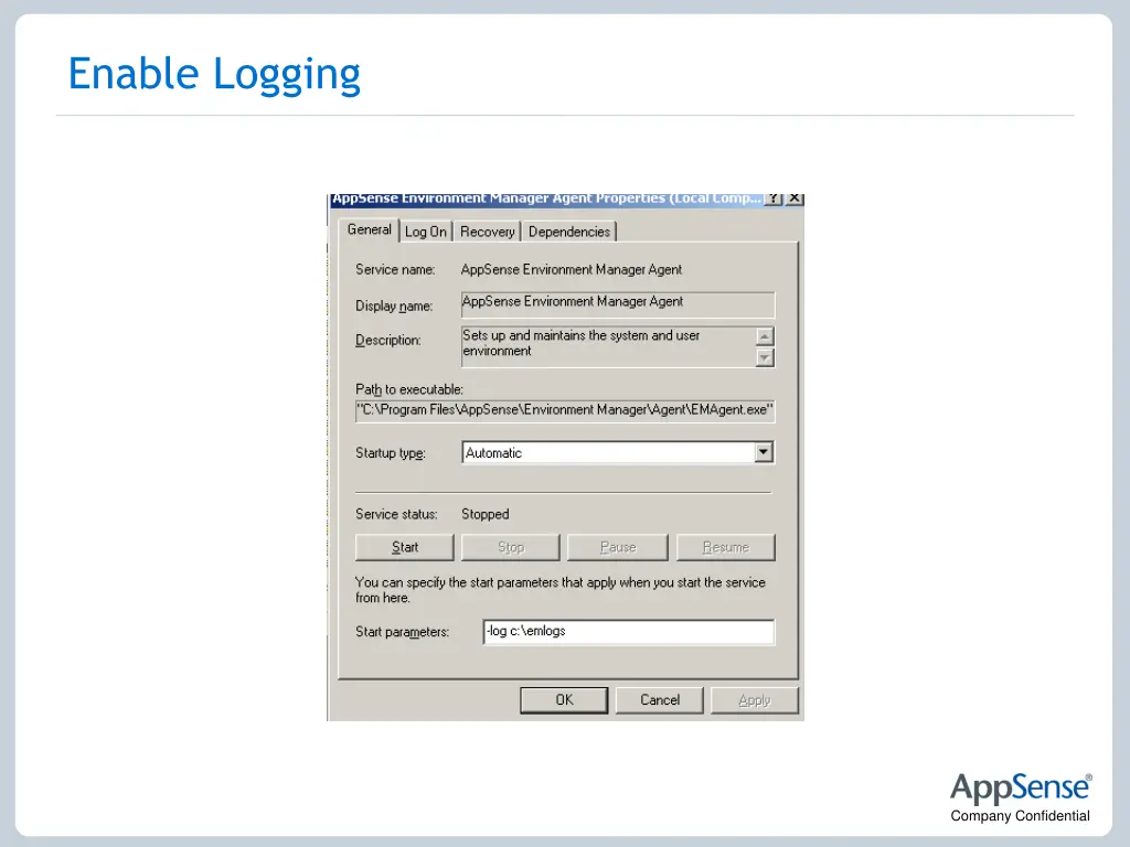 enable logging