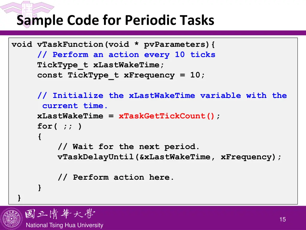 sample code for periodic tasks