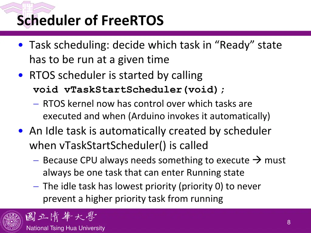scheduler of freertos