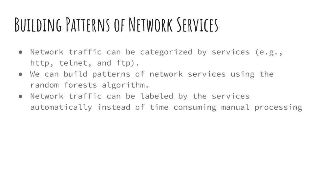 building patterns of network services