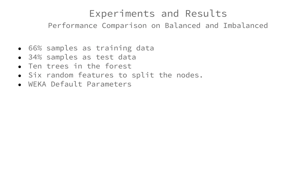 experiments and results performance comparison 1