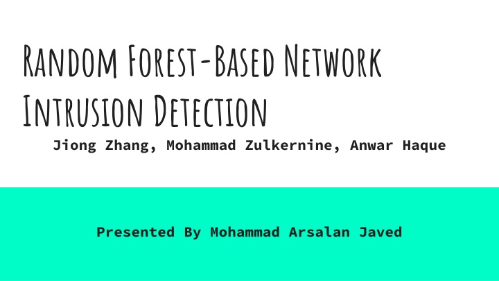 random forest based network intrusion detection
