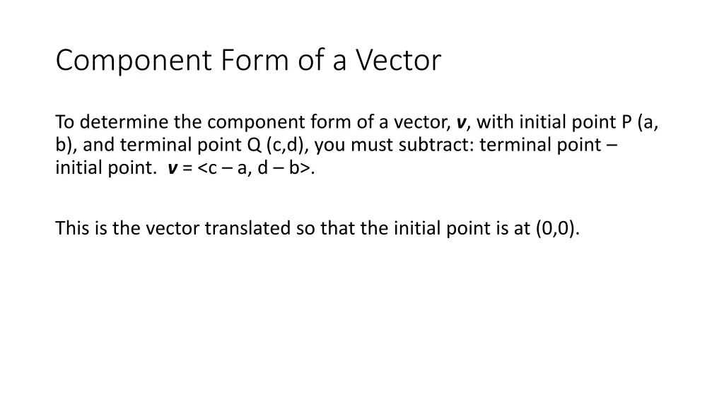 component form of a vector 1