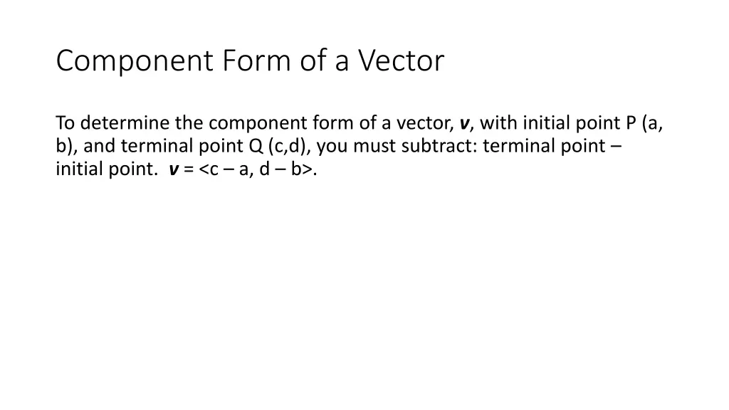 component form of a vector