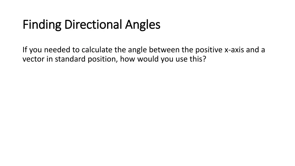 finding directional angles finding directional