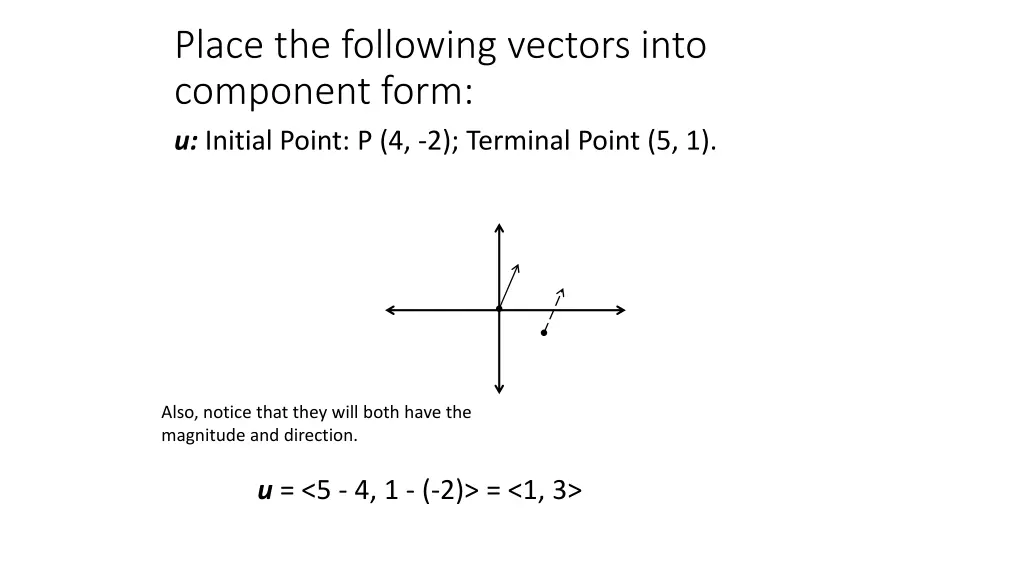 place the following vectors into component form 3