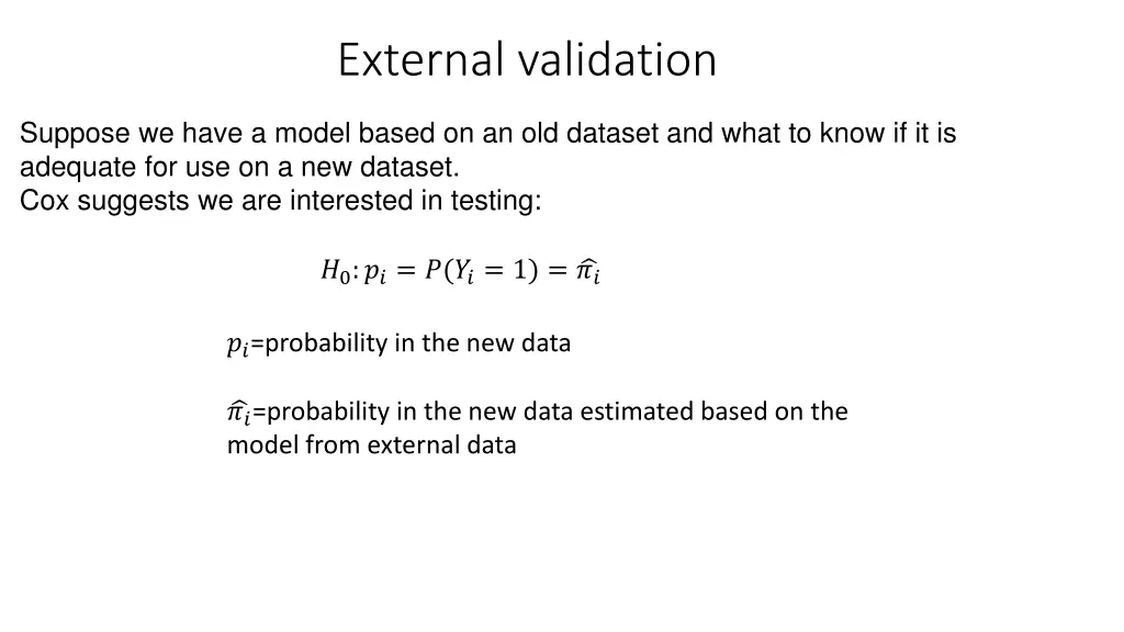 external validation