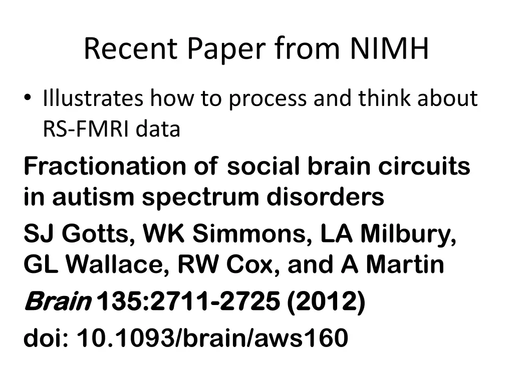 recent paper from nimh