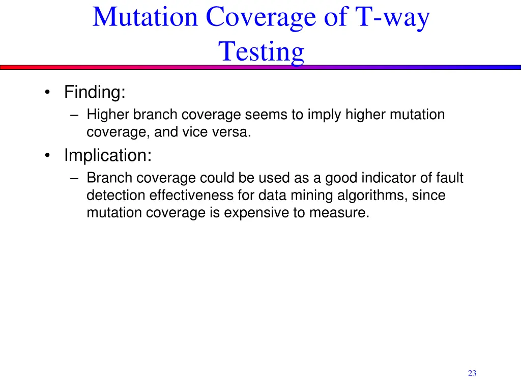 mutation coverage of t way testing 3