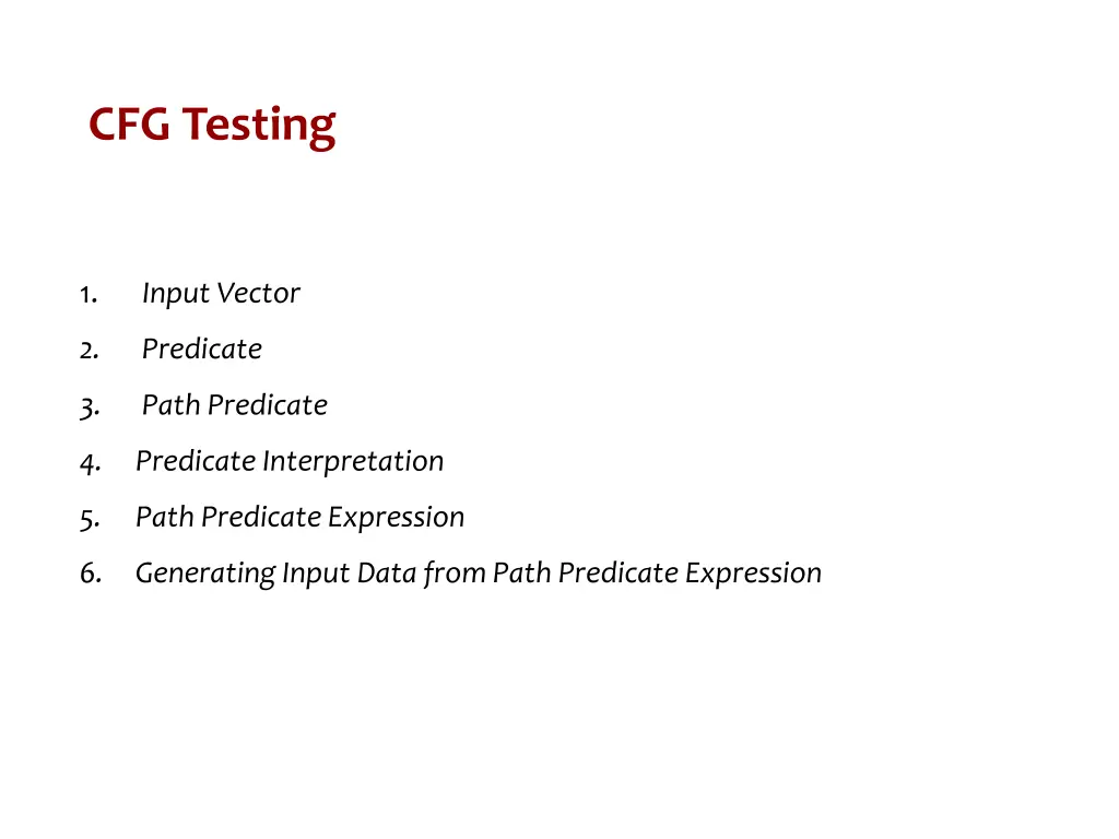 cfg testing