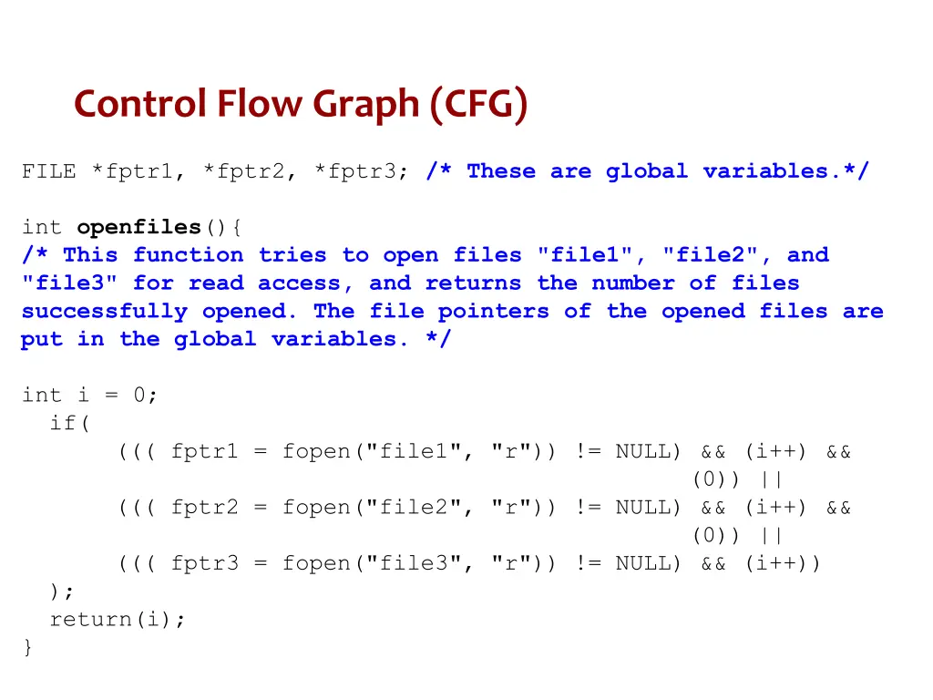 control flow graph cfg 1