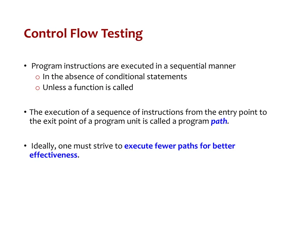 control flow testing